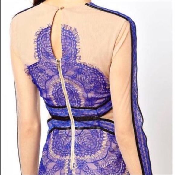 Sale! Three floor China blue lace dress - Picture 6 of 9